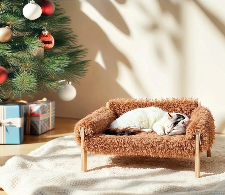 Raised Plush Cat Sofa