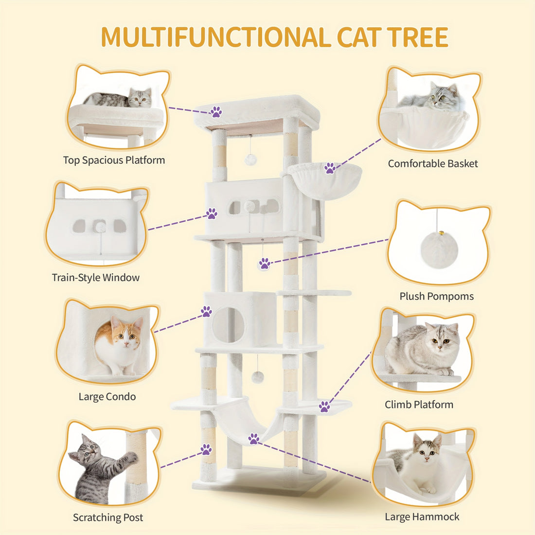 Multi-Level Cat Tree House with Condo