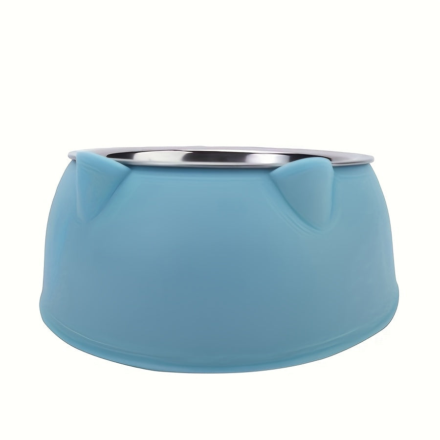 2-in-1 Elevated Stainless Steel Cat Bowl, Inclined Food & Water Dish