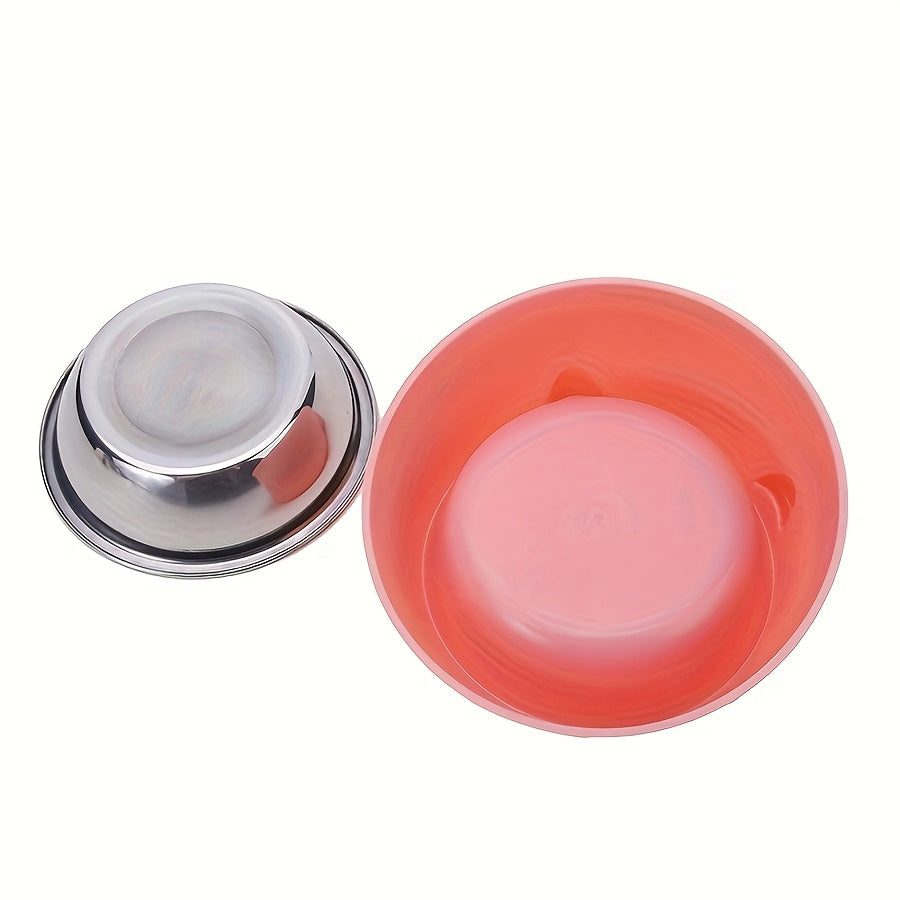 2-in-1 Elevated Stainless Steel Cat Bowl, Inclined Food & Water Dish