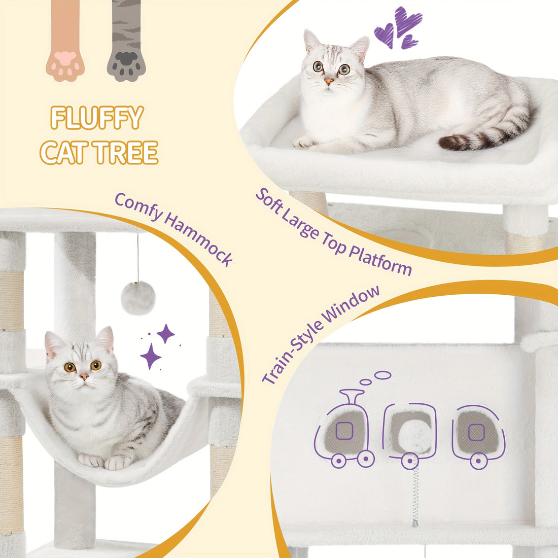 Multi-Level Cat Tree House with Condo