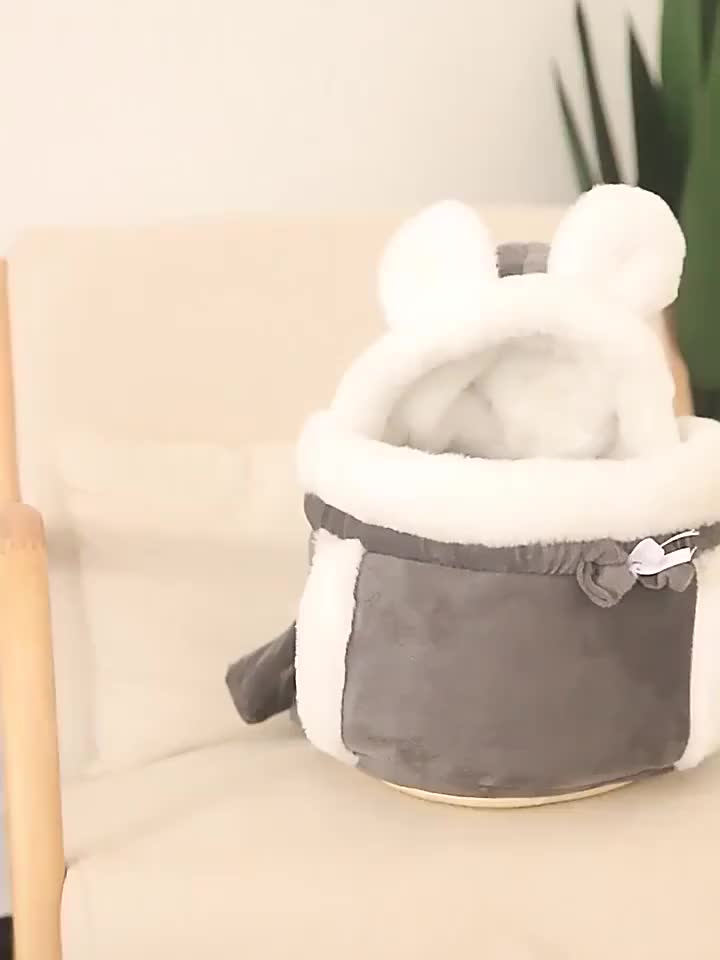 Cozy Portable Winter Warm Cat & Small Dog Backpack - Soft Fleece Lining, Safety Harness System