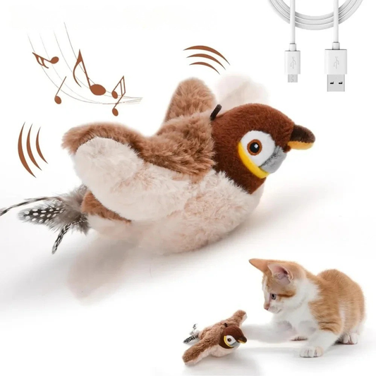 Interactive Cat Toy Electric Flapping Bird - Touch-Activated - USB Rechargeable