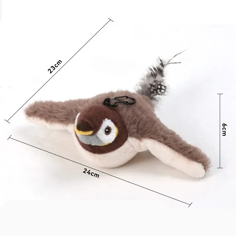 Interactive Cat Toy Electric Flapping Bird - Touch-Activated - USB Rechargeable
