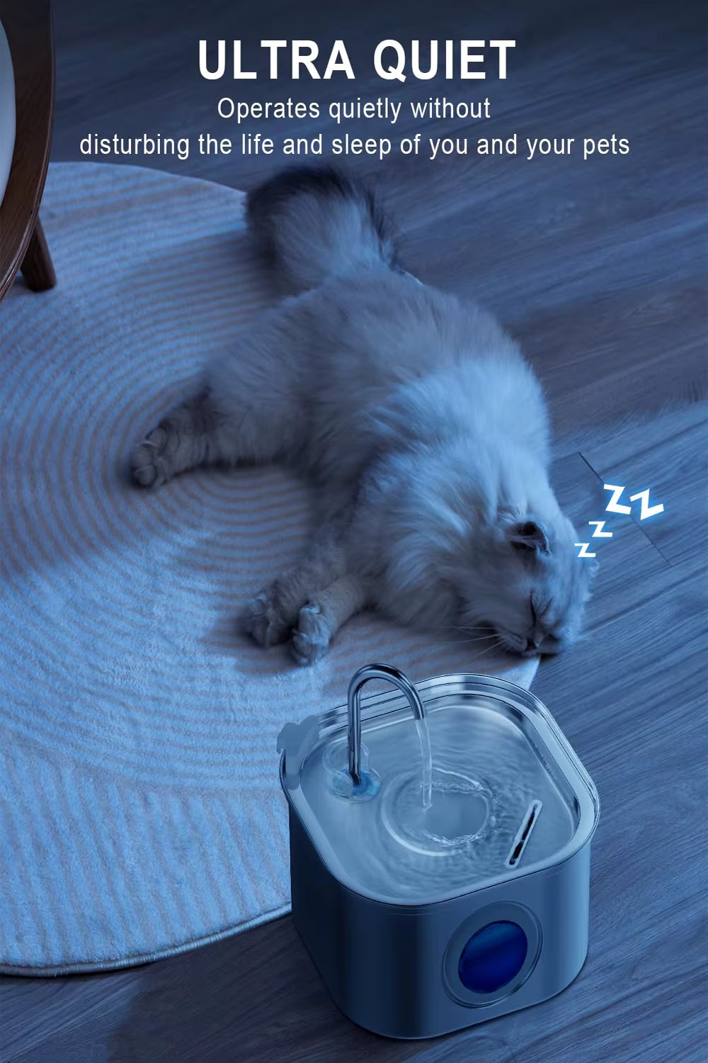 3.2L Stainless Steel Cat Water Fountain – Automatic Flowing Water Dispenser with Filter & Visible Level Window