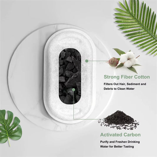 Replacement Filters for 3.2L Stainless Steel Cat Water Fountain – 8 Pack