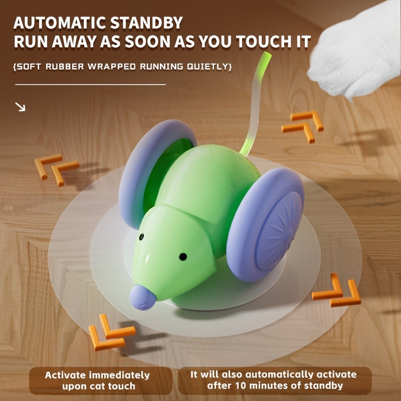 Automatic Cat Toy Mouse - Self-Rolling - USB Rechargeable