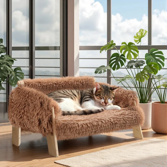 Raised Plush Cat Sofa