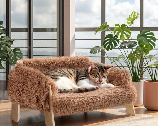 Raised Plush Cat Sofa