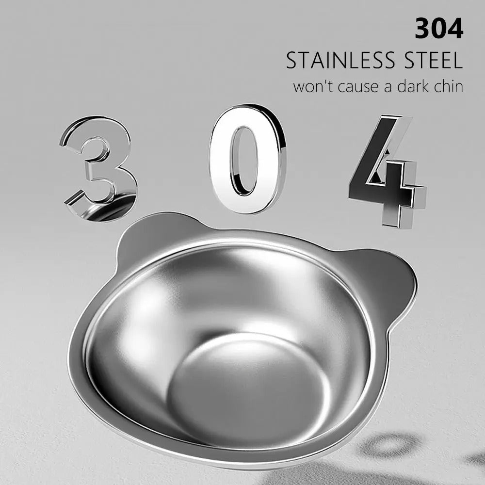 Elevated Tilted Stainless Steel Cat Bowl - 15° Anti-Vomiting Whisker-Friendly Raised Cat Food Bowl with Stand