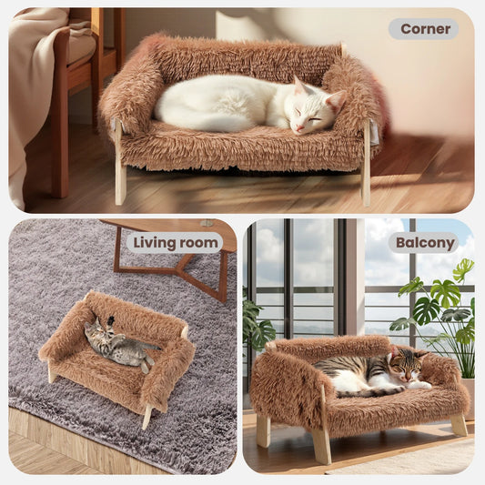Raised Plush Cat Sofa
