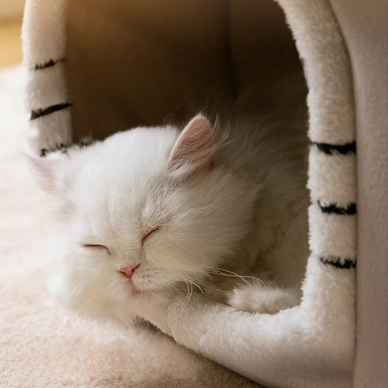 Foldable Luxury Cat House - Grey
