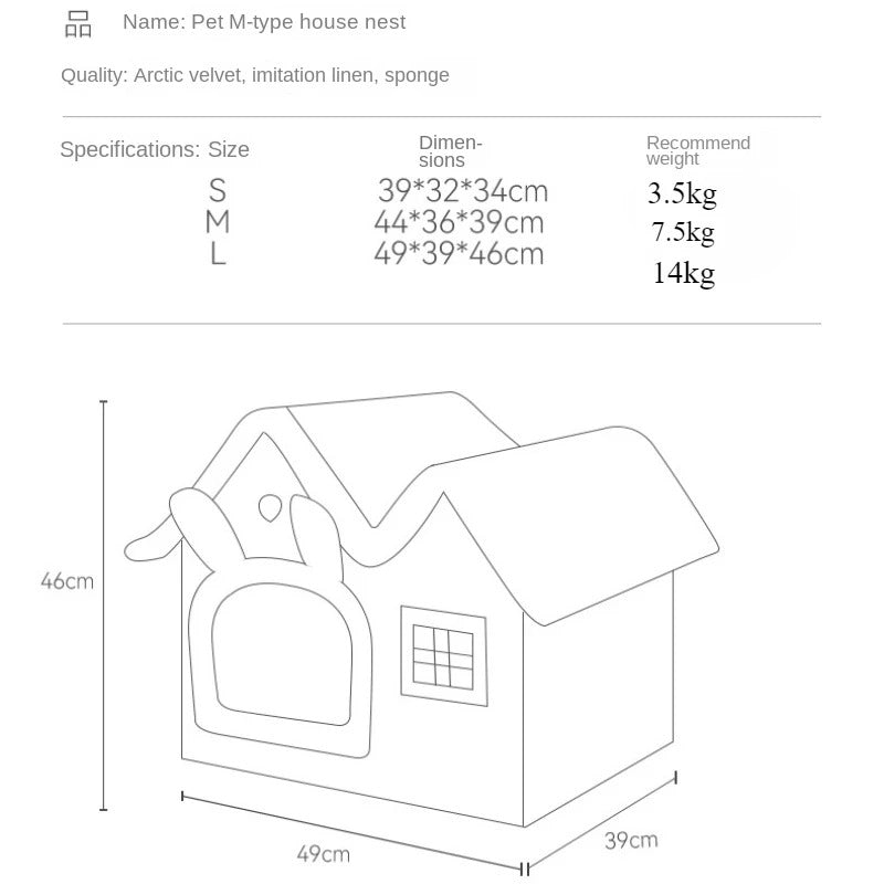 Foldable Luxury Cat House - Grey