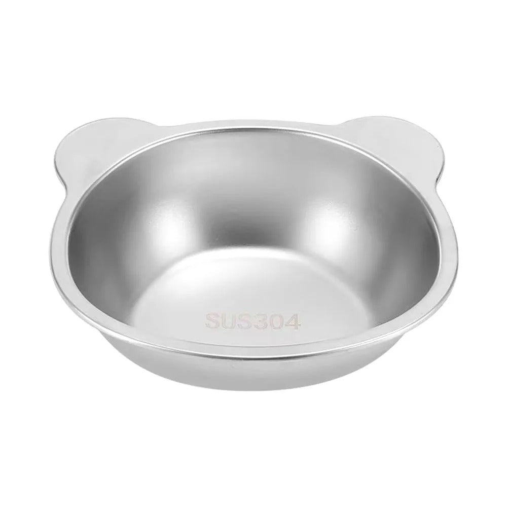 Elevated Tilted Stainless Steel Cat Bowl - 15° Anti-Vomiting Whisker-Friendly Raised Cat Food Bowl with Stand